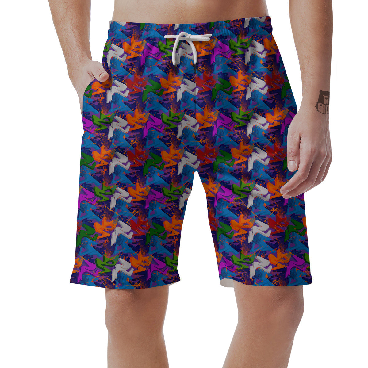 Funky Abstract Print Pattern Men's Shorts-grizzshop