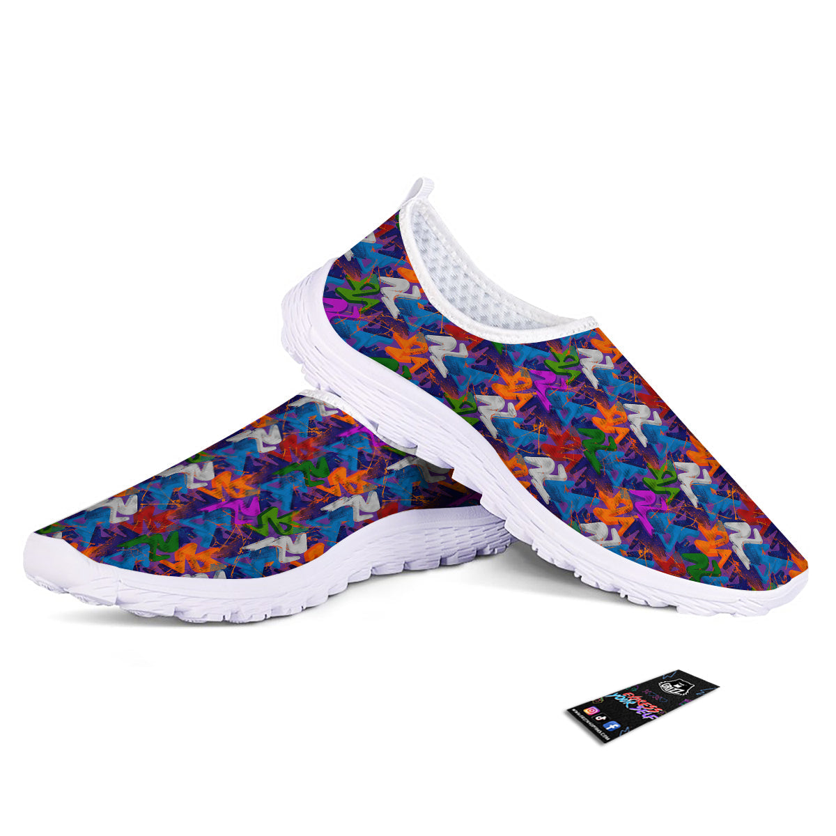 Funky Abstract Print Pattern Nurse Shoes-grizzshop