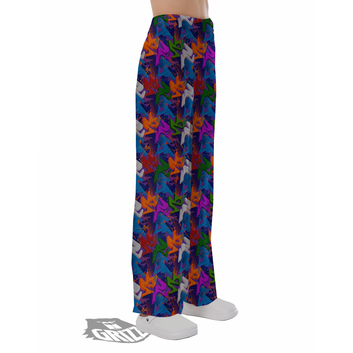 Funky Abstract Print Pattern Pajama Pants-grizzshop
