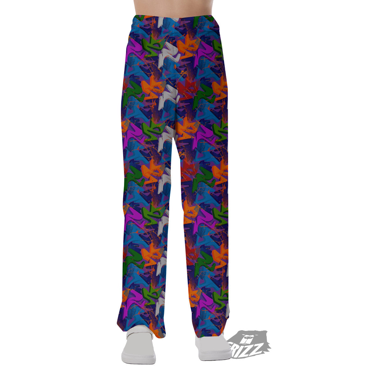 Funky Abstract Print Pattern Pajama Pants-grizzshop