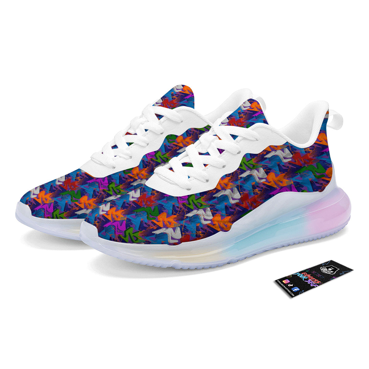 Funky Abstract Print Pattern Running Sneakers-grizzshop
