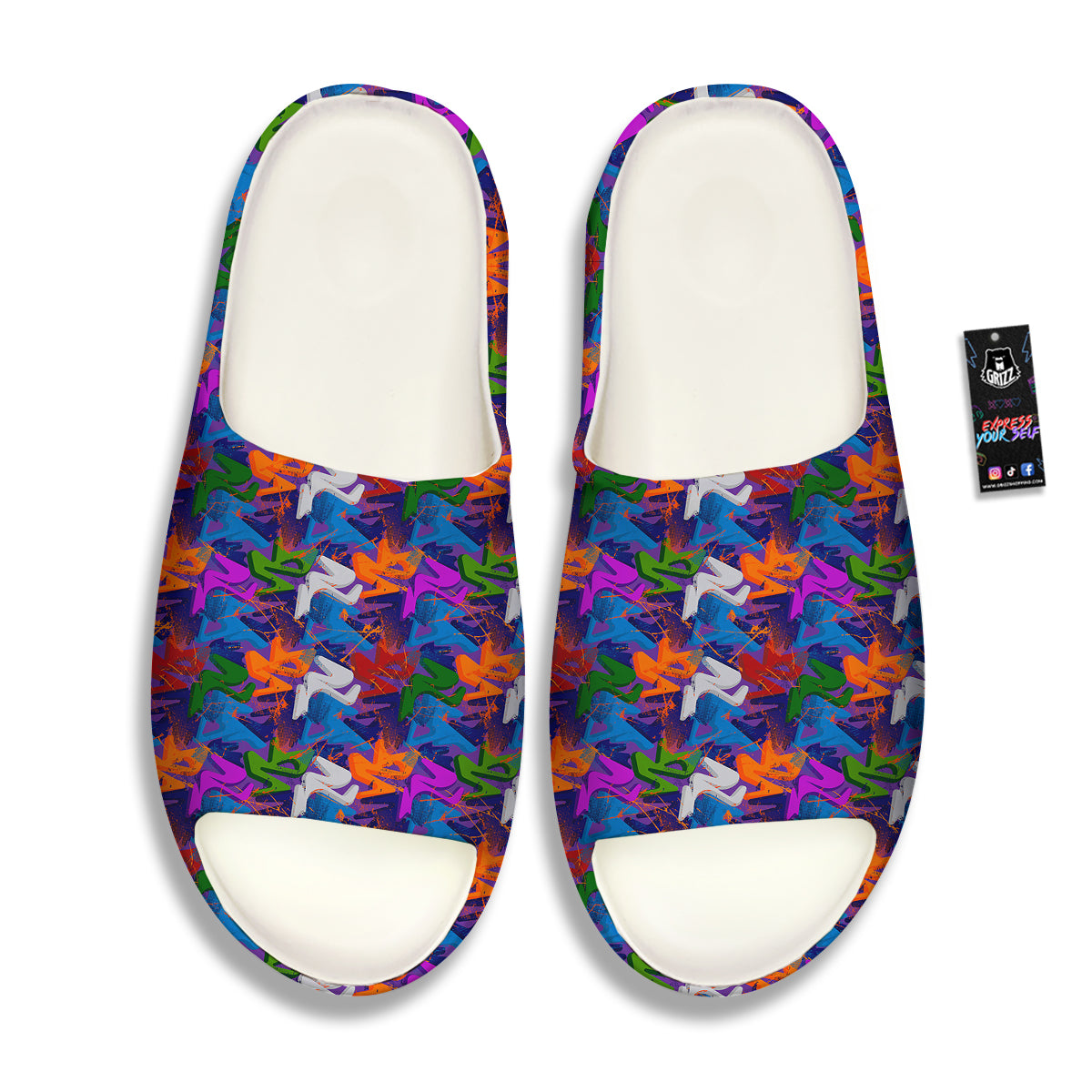 Funky Abstract Print Pattern Sandals-grizzshop