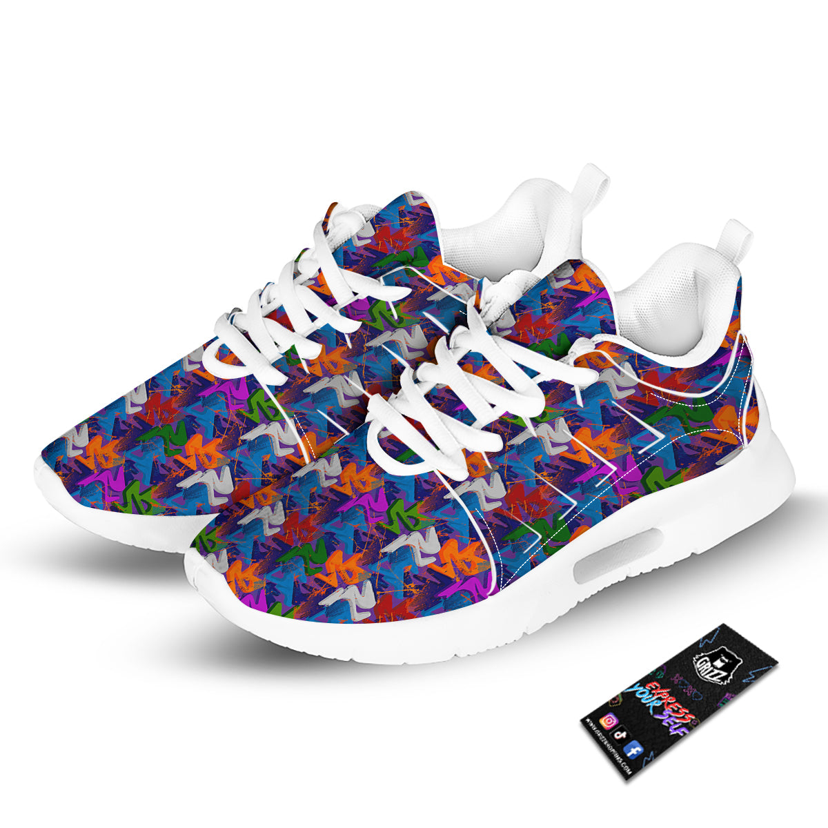 Funky Abstract Print Pattern Tennis Shoes-grizzshop
