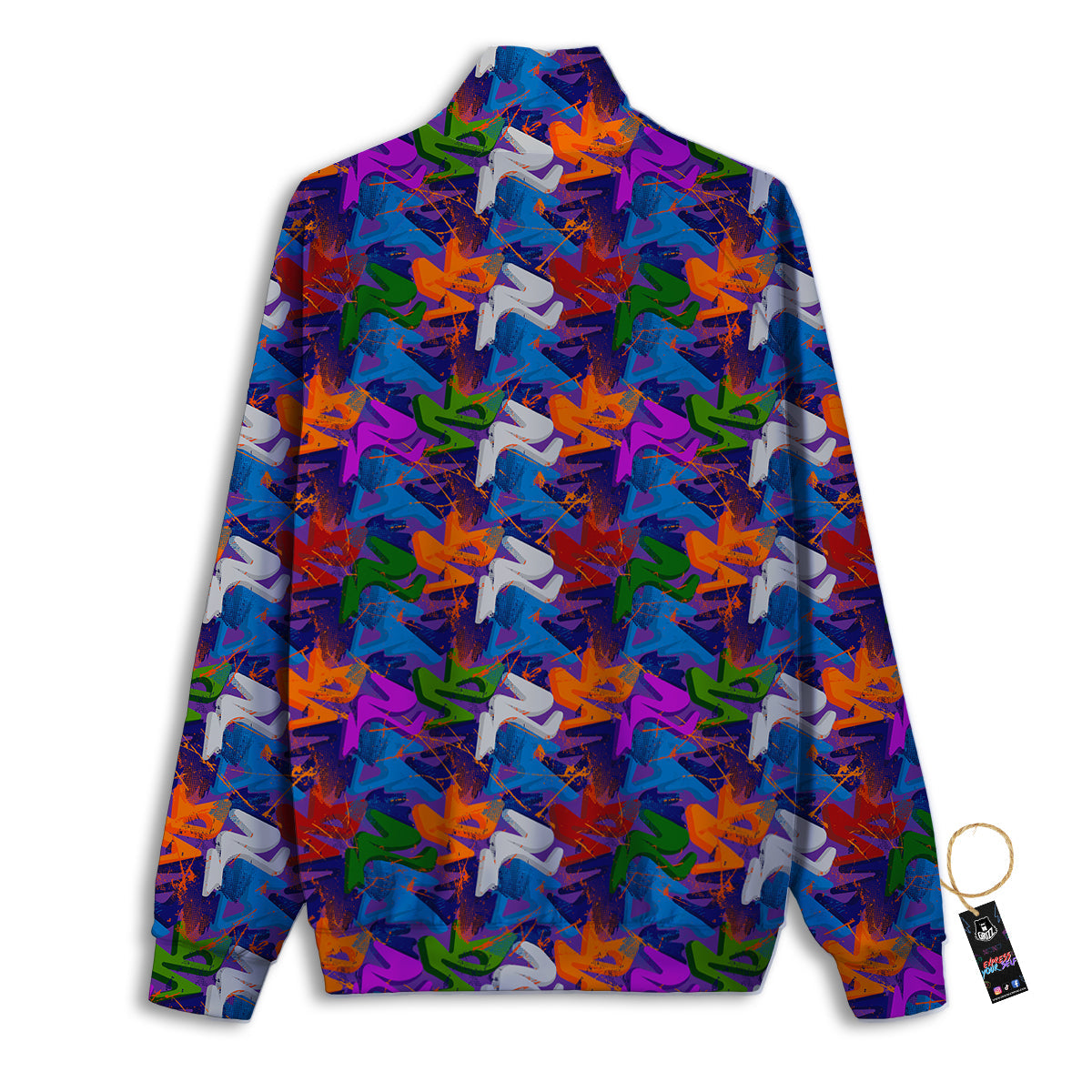 Funky Abstract Print Pattern Track Jacket-grizzshop