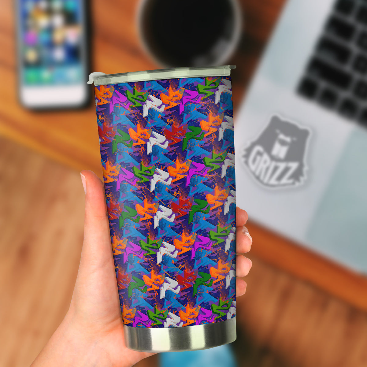 Funky Abstract Print Pattern Tumbler-grizzshop