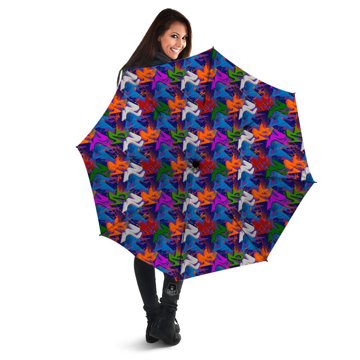 Funky Abstract Print Pattern Umbrella-grizzshop