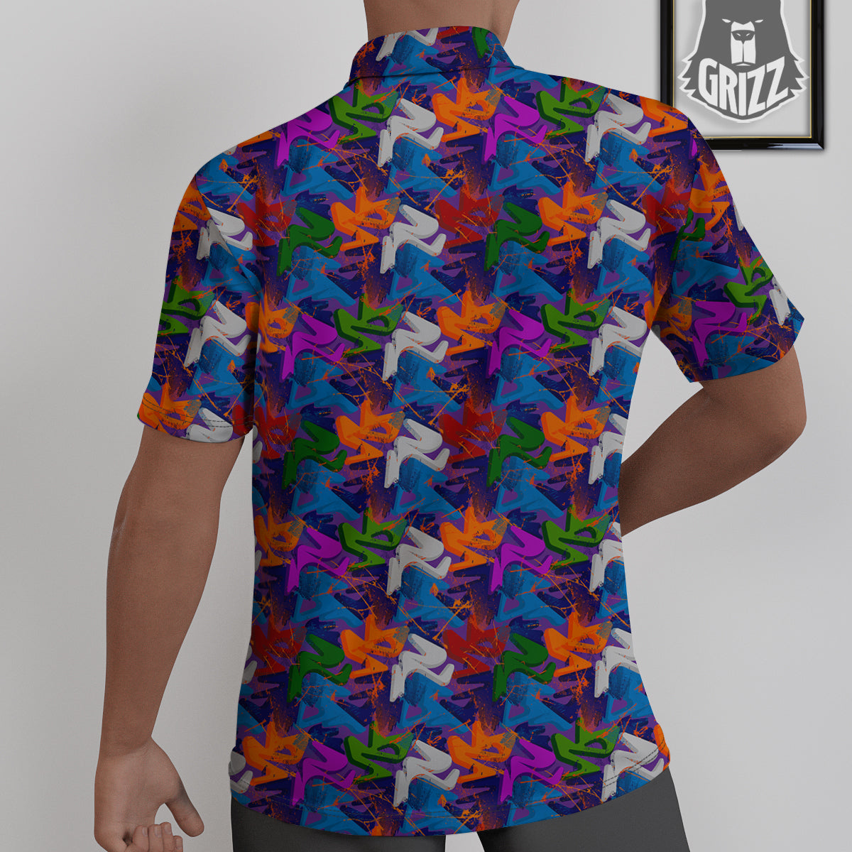 Funky Abstract Print Pattern Untucked Shirts-grizzshop
