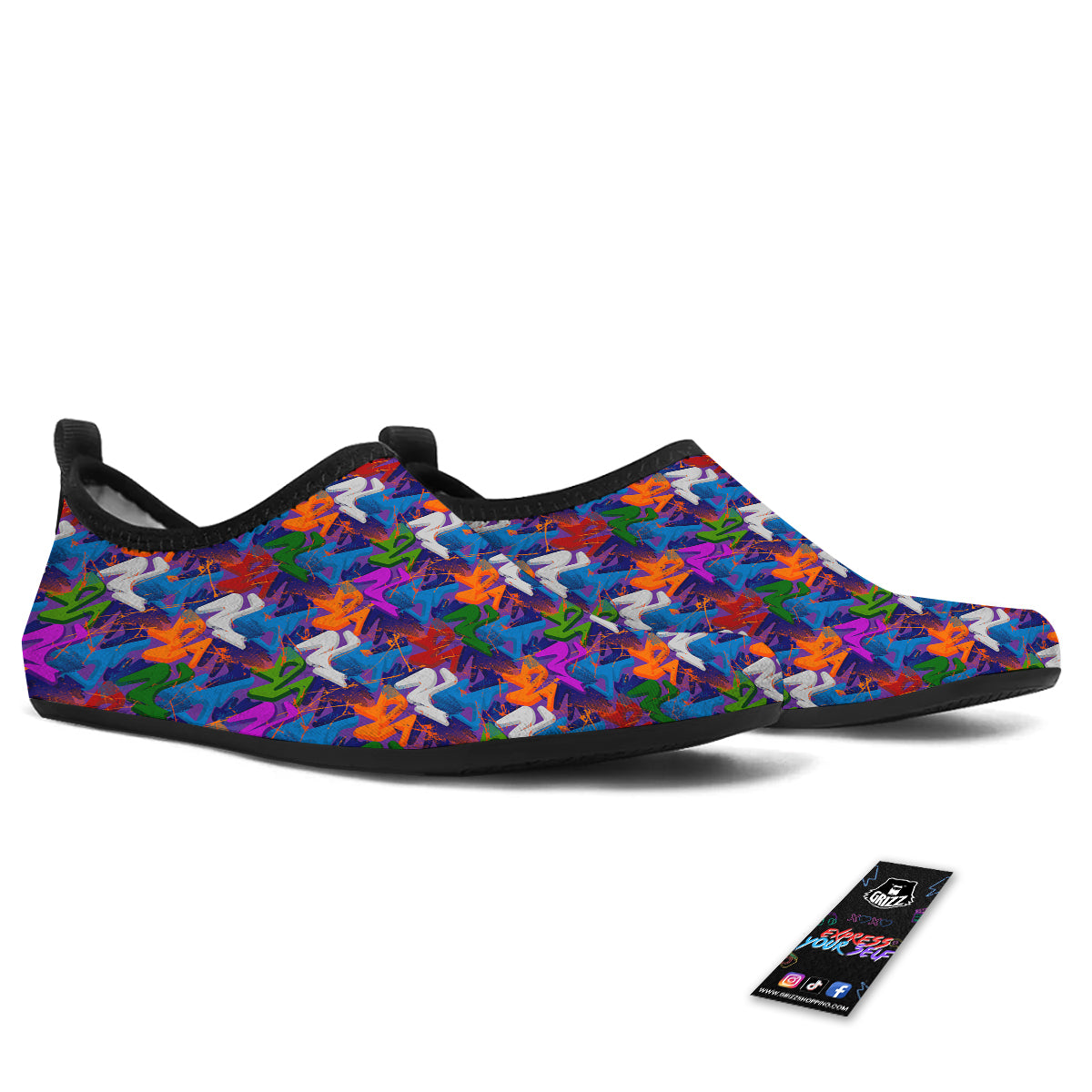 Funky Abstract Print Pattern Water Shoes-grizzshop