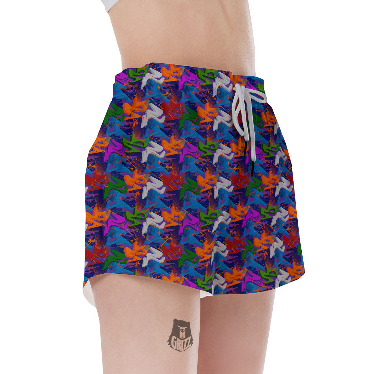 Funky Abstract Print Pattern Women's Shorts-grizzshop
