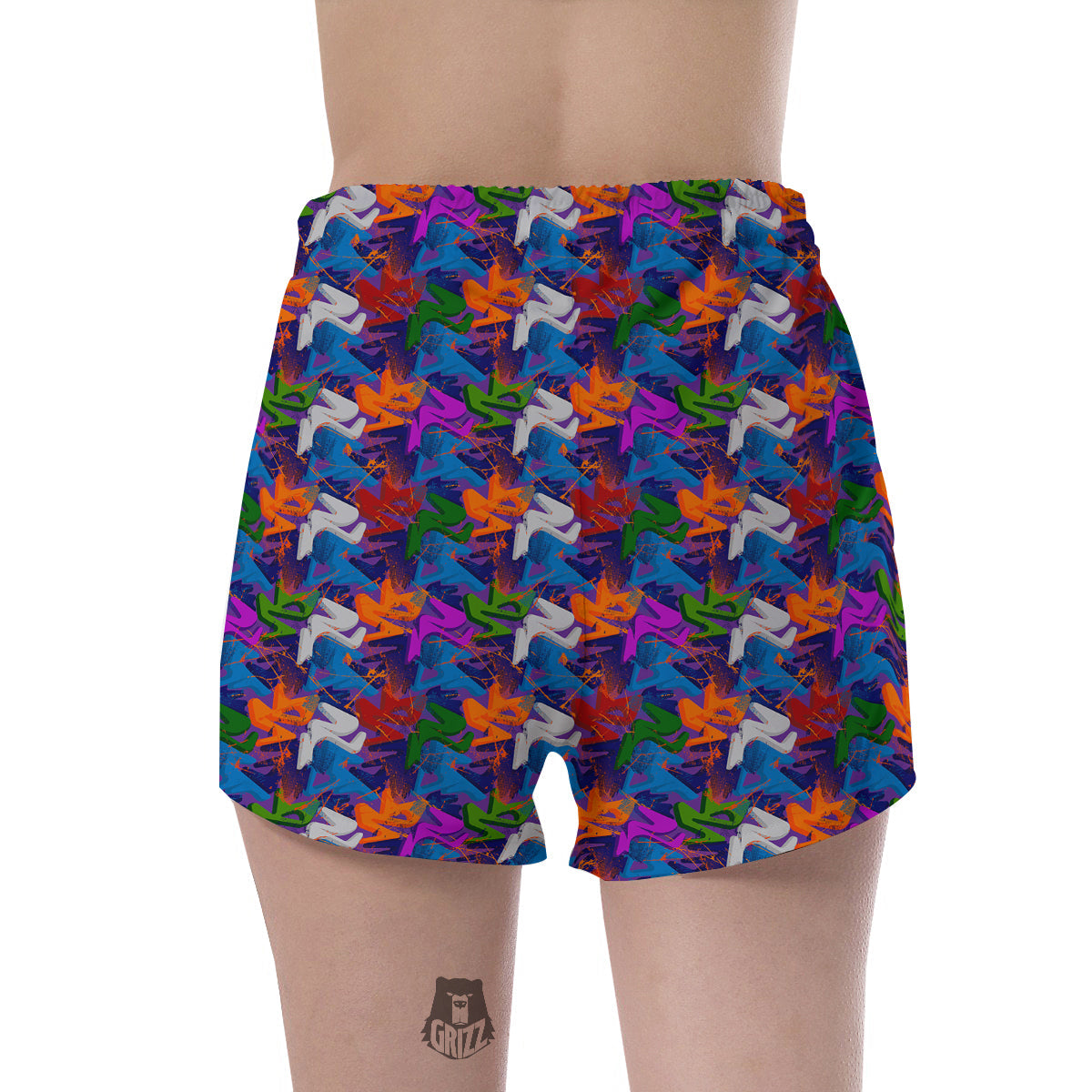 Funky Abstract Print Pattern Women's Shorts-grizzshop