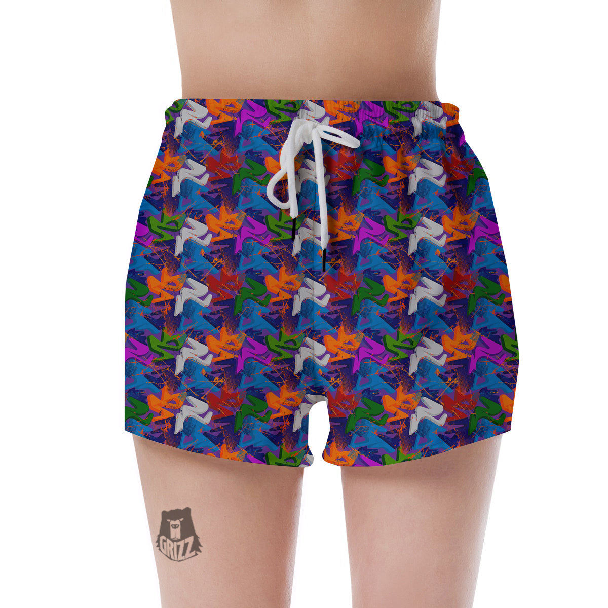 Funky Abstract Print Pattern Women's Shorts-grizzshop