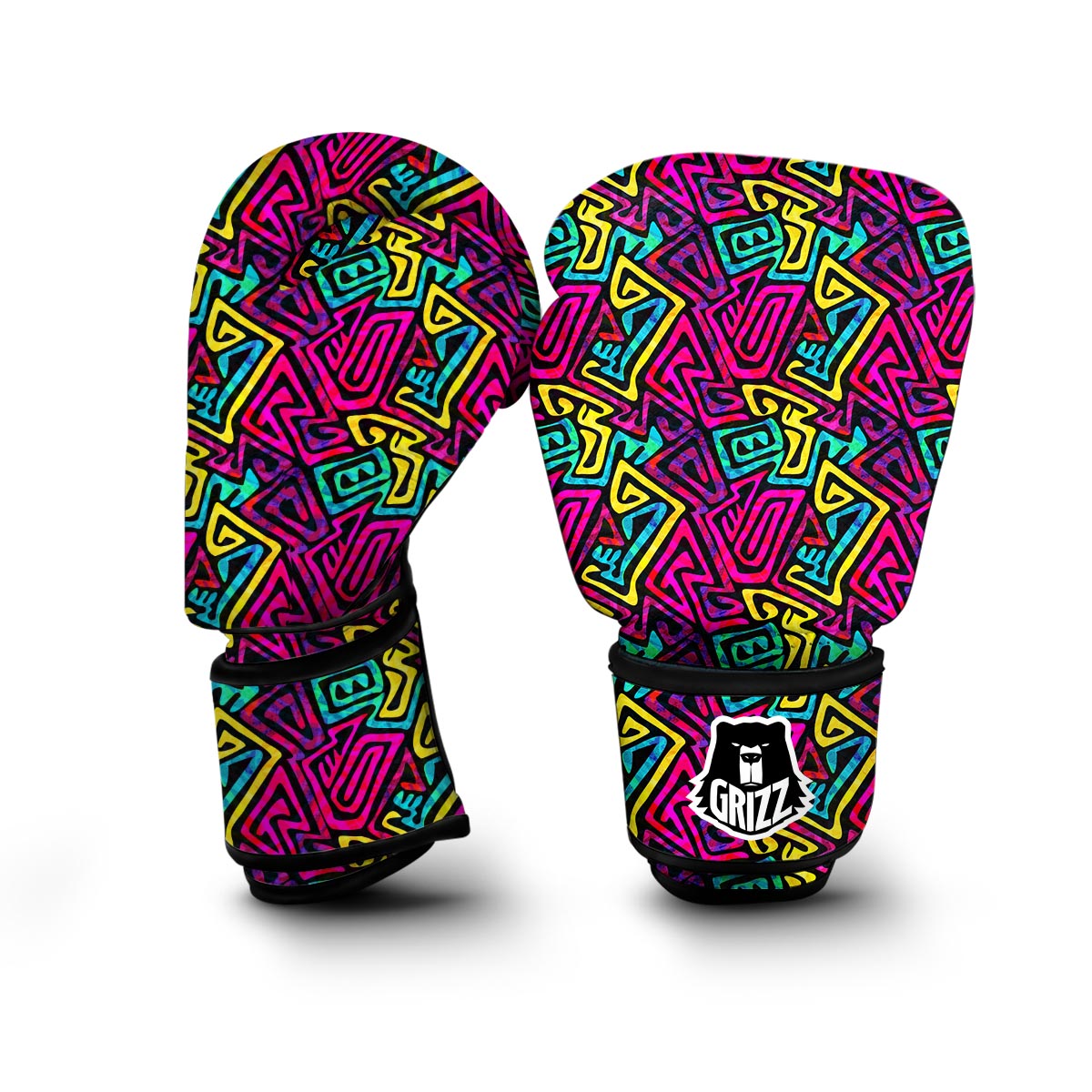 Funky Pattern Print Boxing Gloves-grizzshop