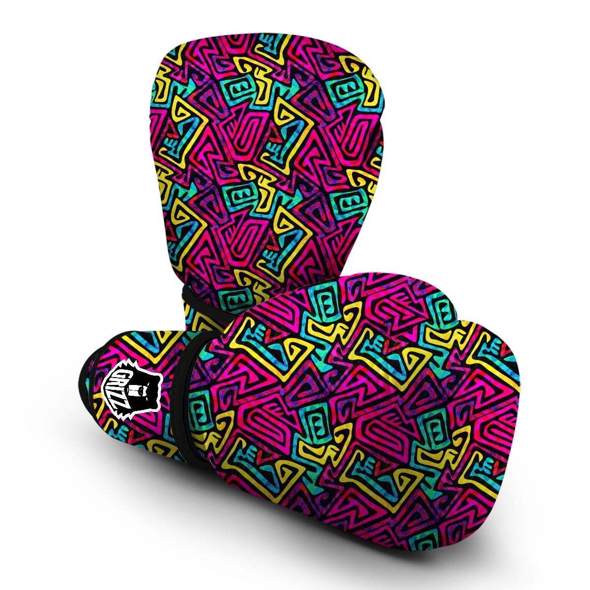 Funky Pattern Print Boxing Gloves-grizzshop