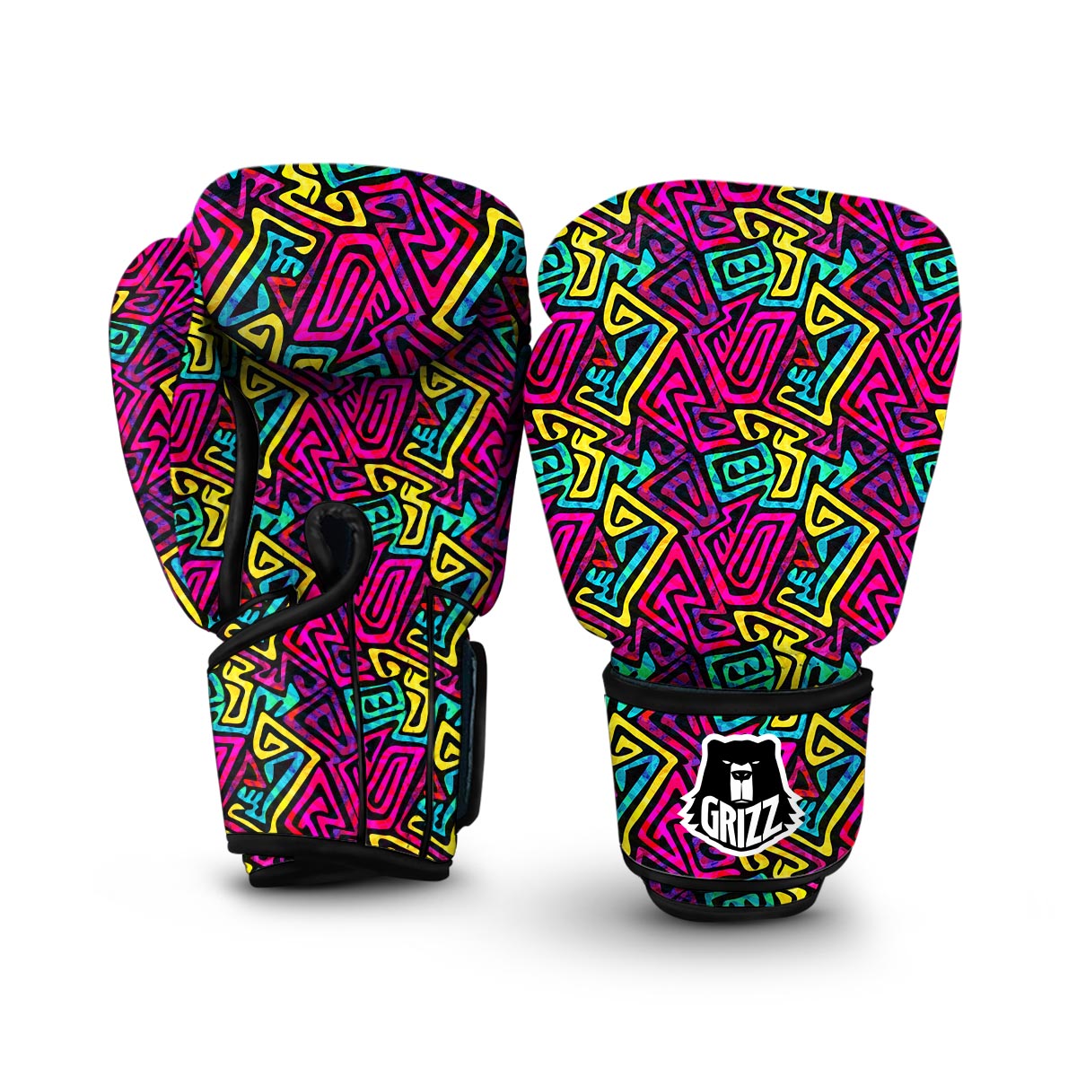 Funky Pattern Print Boxing Gloves-grizzshop