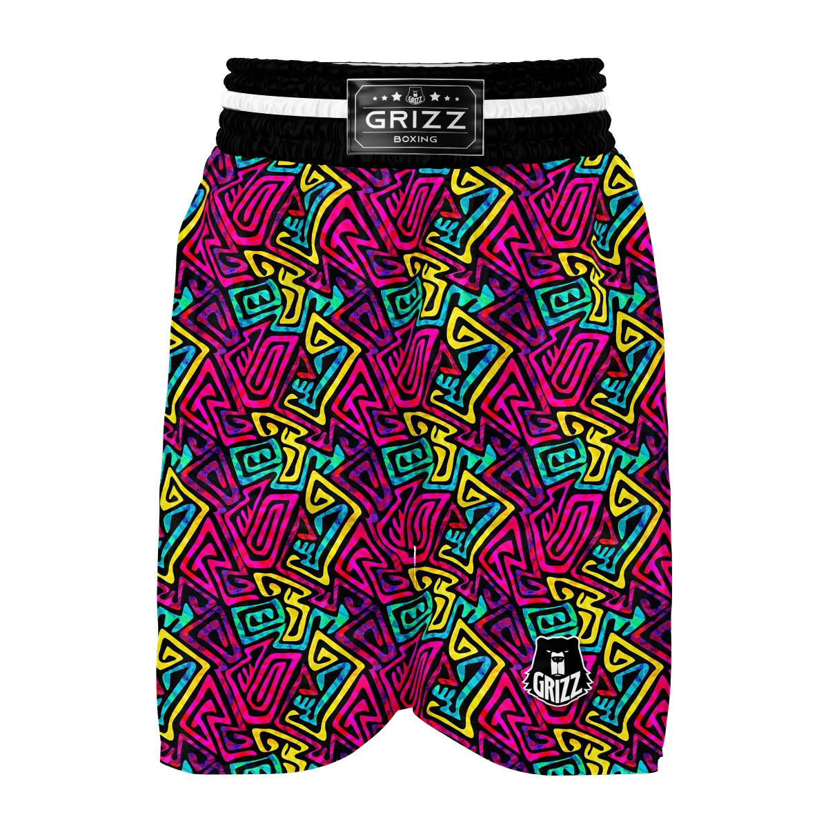 Funky Pattern Print Boxing Shorts-grizzshop