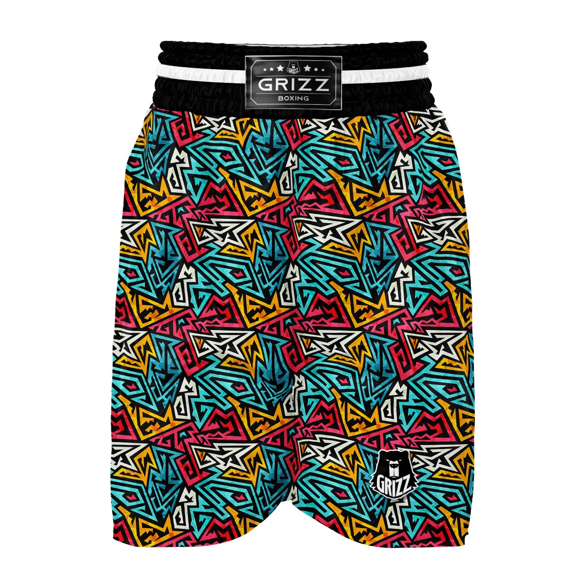 Funky Print Pattern Boxing Shorts-grizzshop