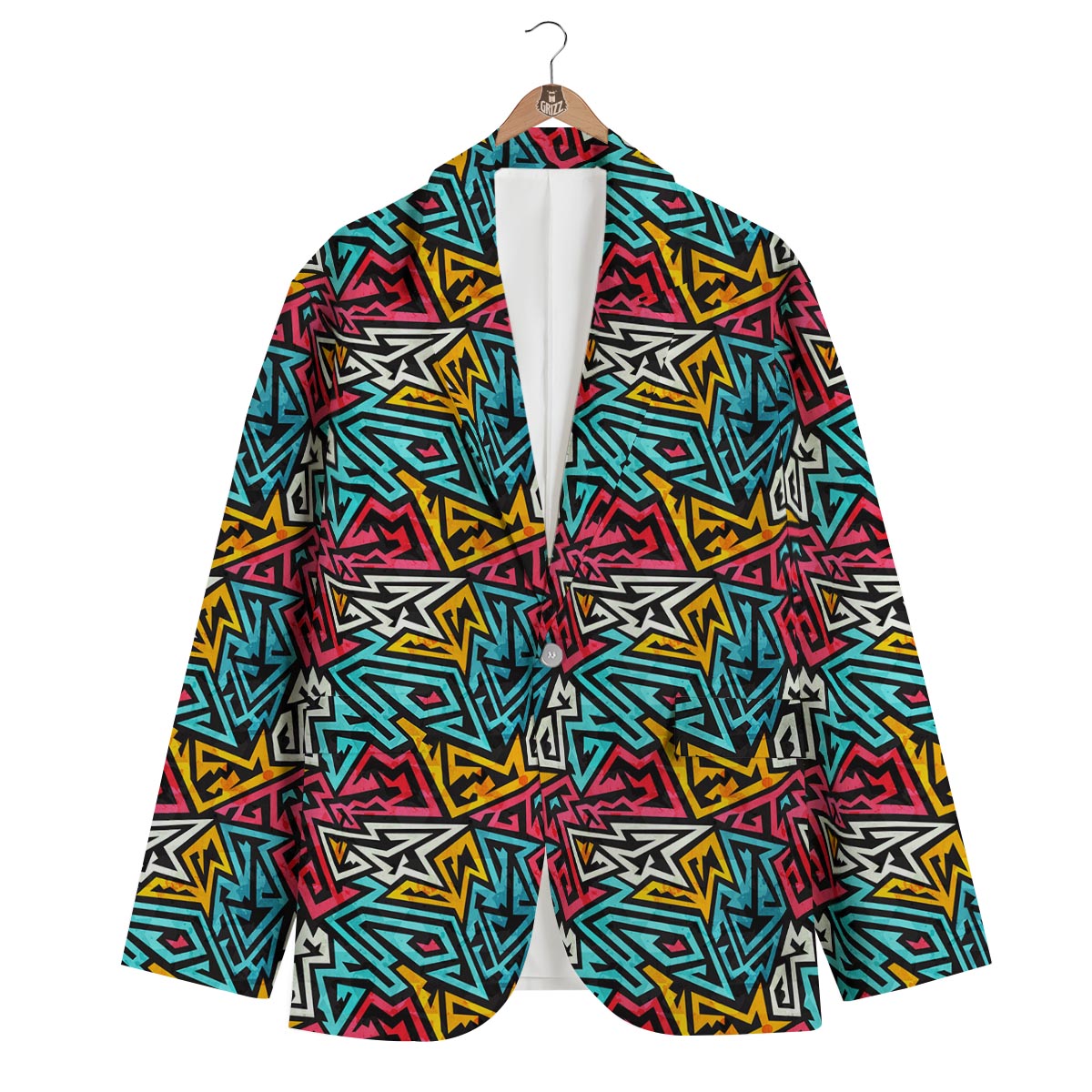 Funky Print Pattern Men's Blazer-grizzshop