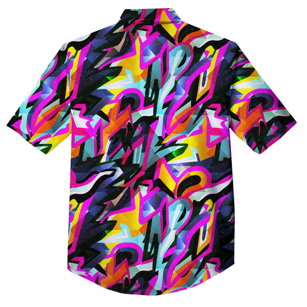 Funky Psychedelic Print Pattern Button Up Shirt-grizzshop