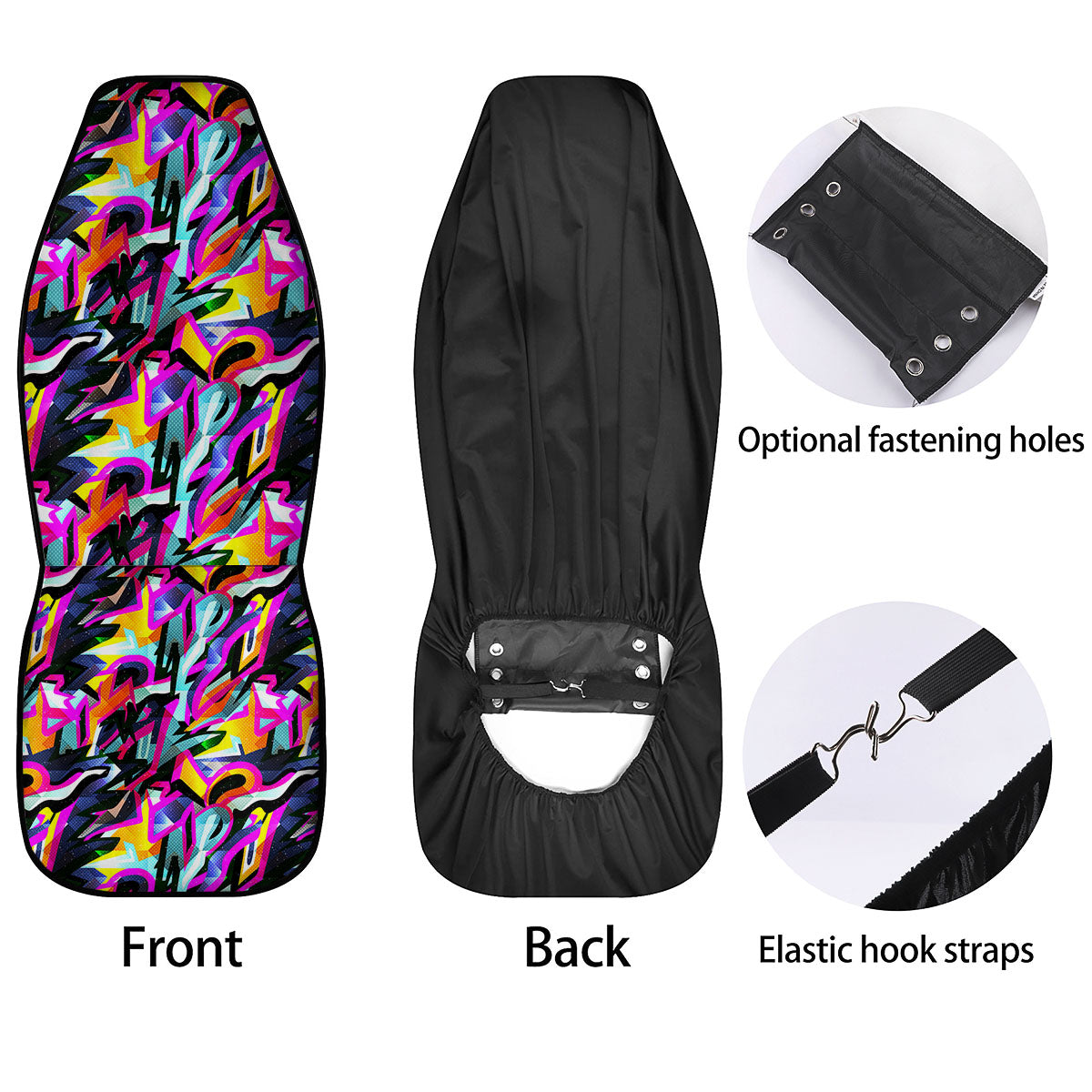 Funky Psychedelic Print Pattern Car Seat Covers-grizzshop