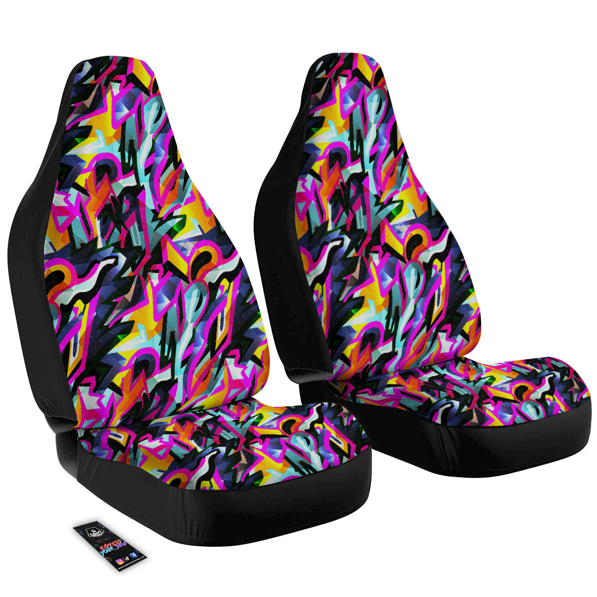 Funky Psychedelic Print Pattern Car Seat Covers-grizzshop