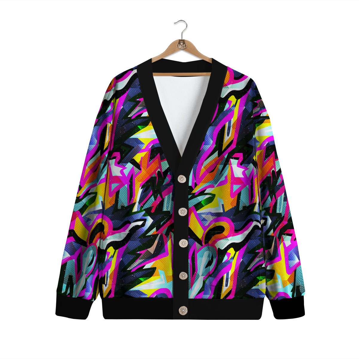 Funky Psychedelic Print Pattern Cardigan-grizzshop