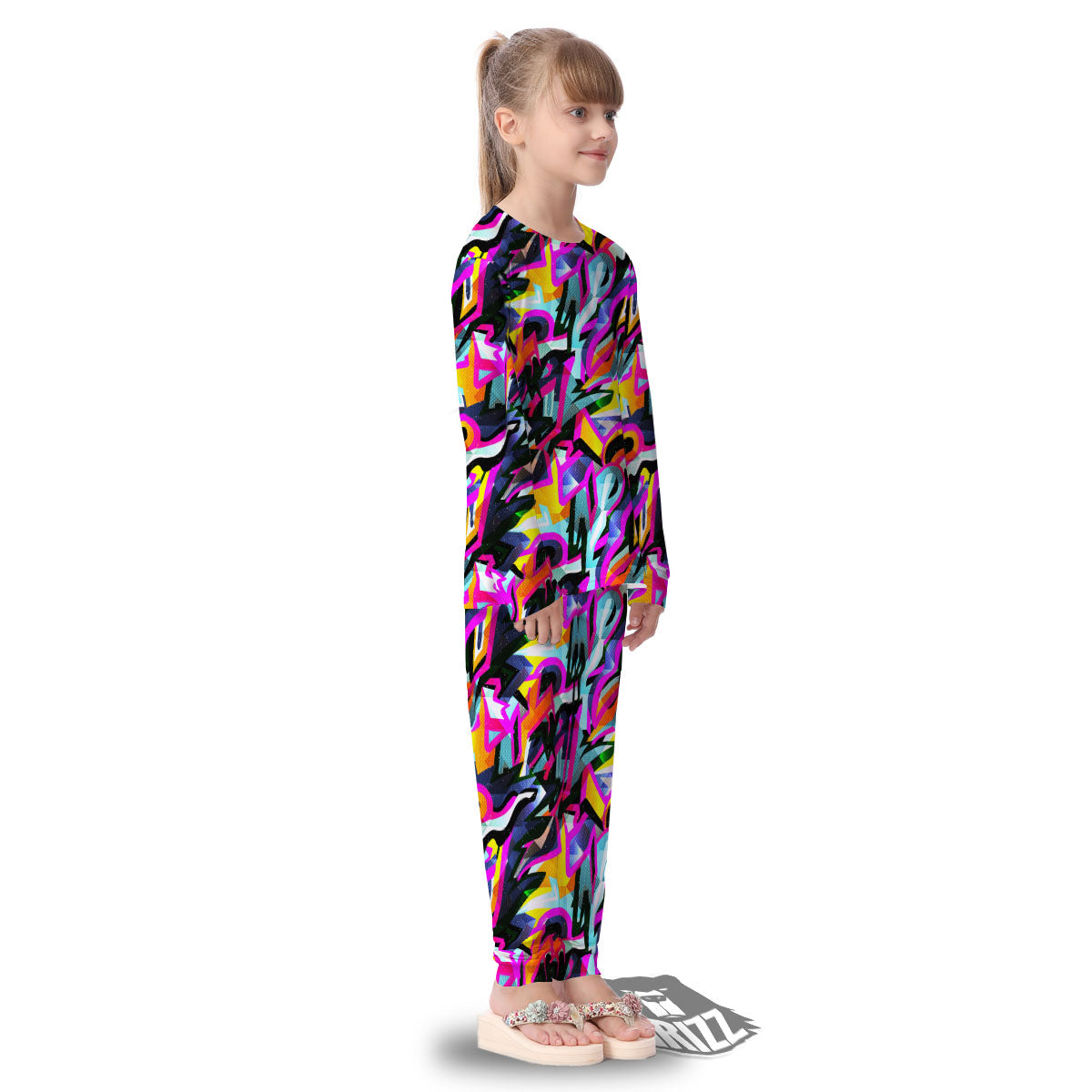 Funky Psychedelic Print Pattern Kid's Pajamas-grizzshop