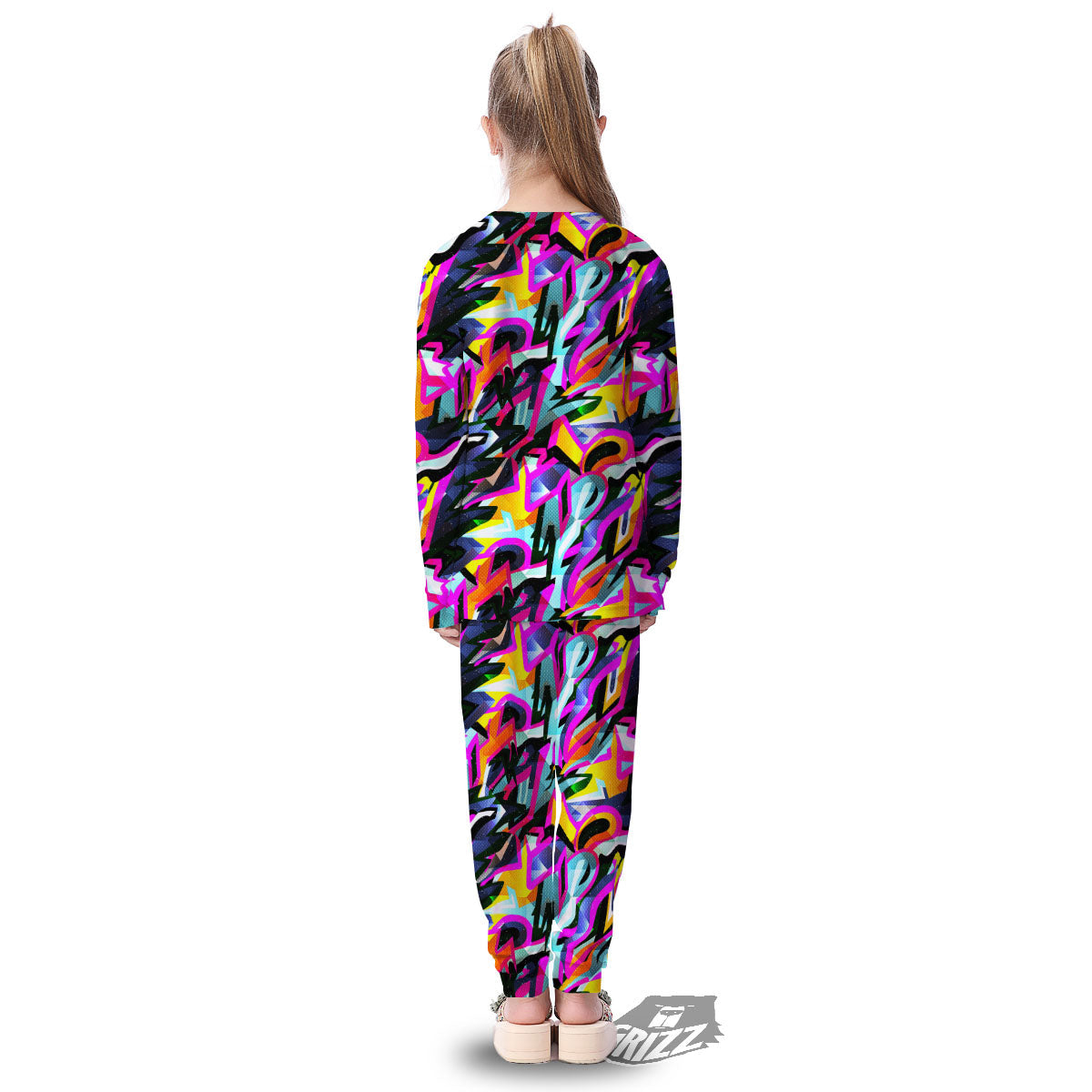 Funky Psychedelic Print Pattern Kid's Pajamas-grizzshop
