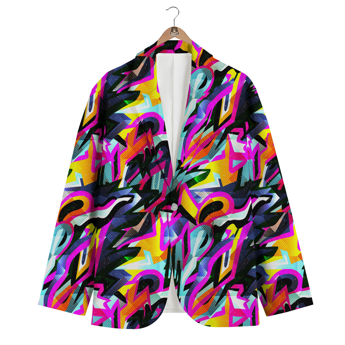 Funky Psychedelic Print Pattern Men's Blazer-grizzshop
