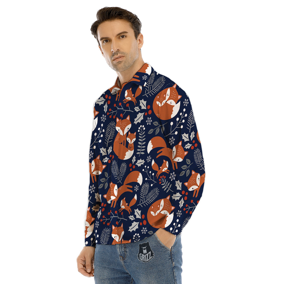 Funky Psychedelic Print Pattern Men's Dress Shirts-grizzshop