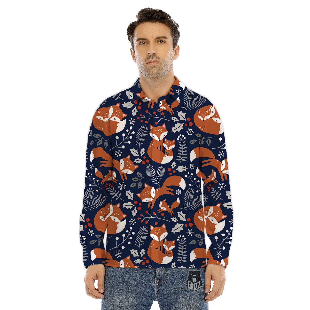 Funky Psychedelic Print Pattern Men's Dress Shirts-grizzshop