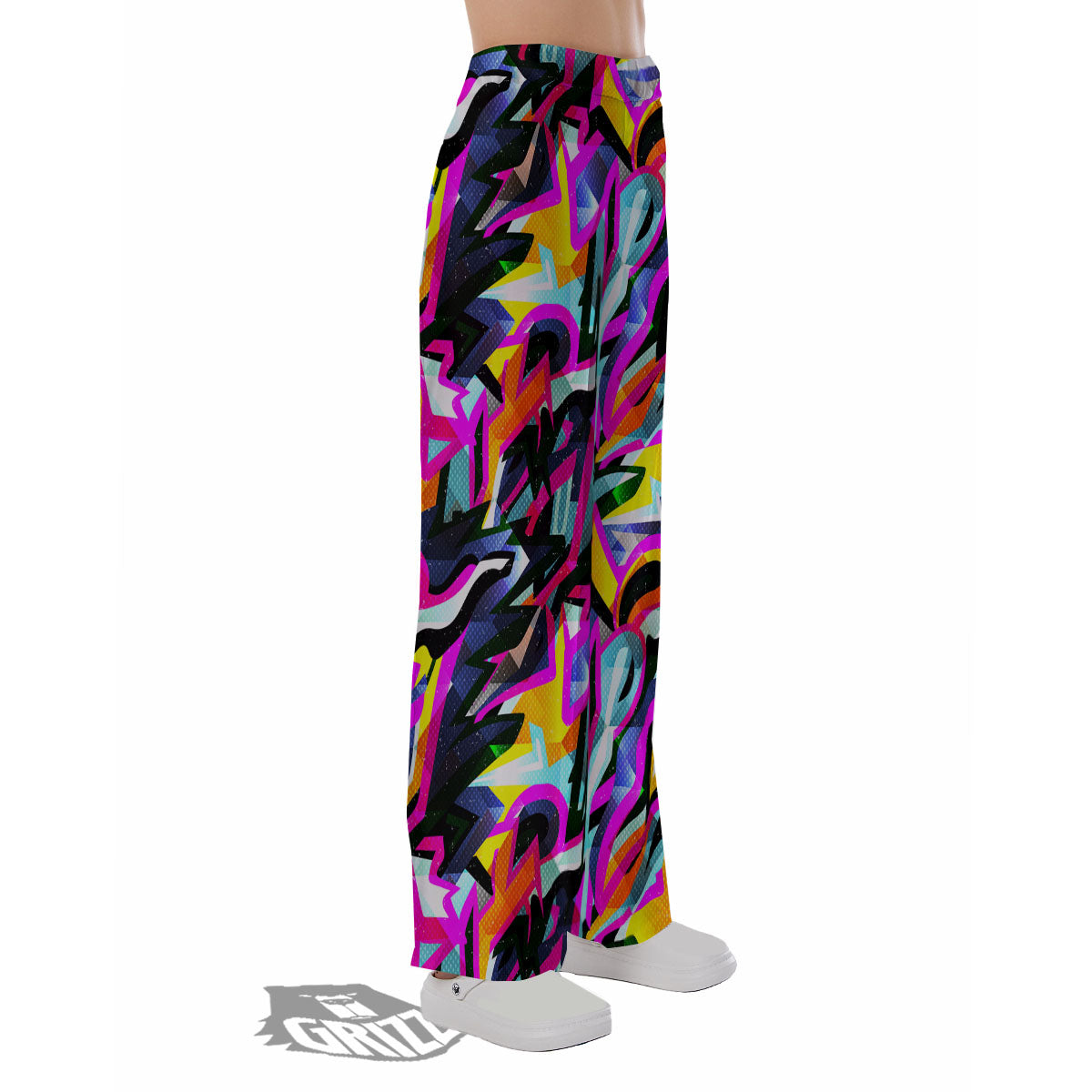 Funky Psychedelic Print Pattern Pajama Pants-grizzshop
