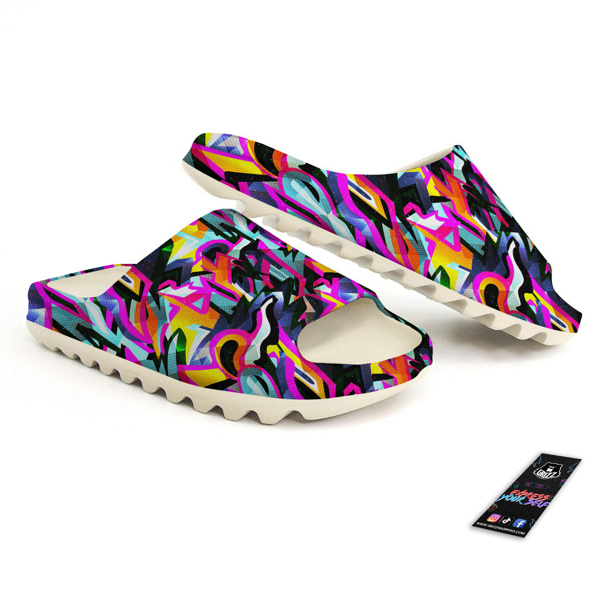 Funky Psychedelic Print Pattern Sandals-grizzshop