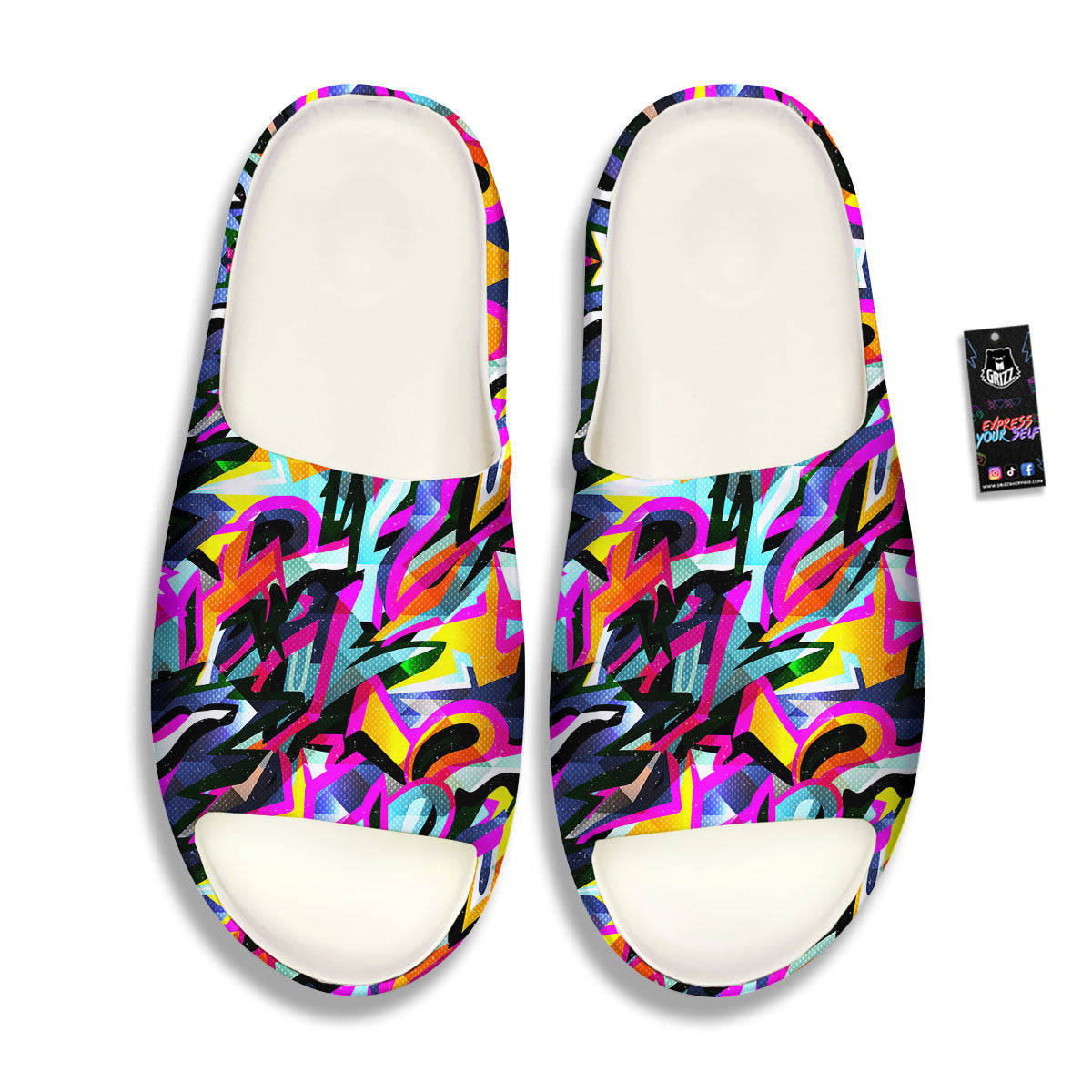 Funky Psychedelic Print Pattern Sandals-grizzshop