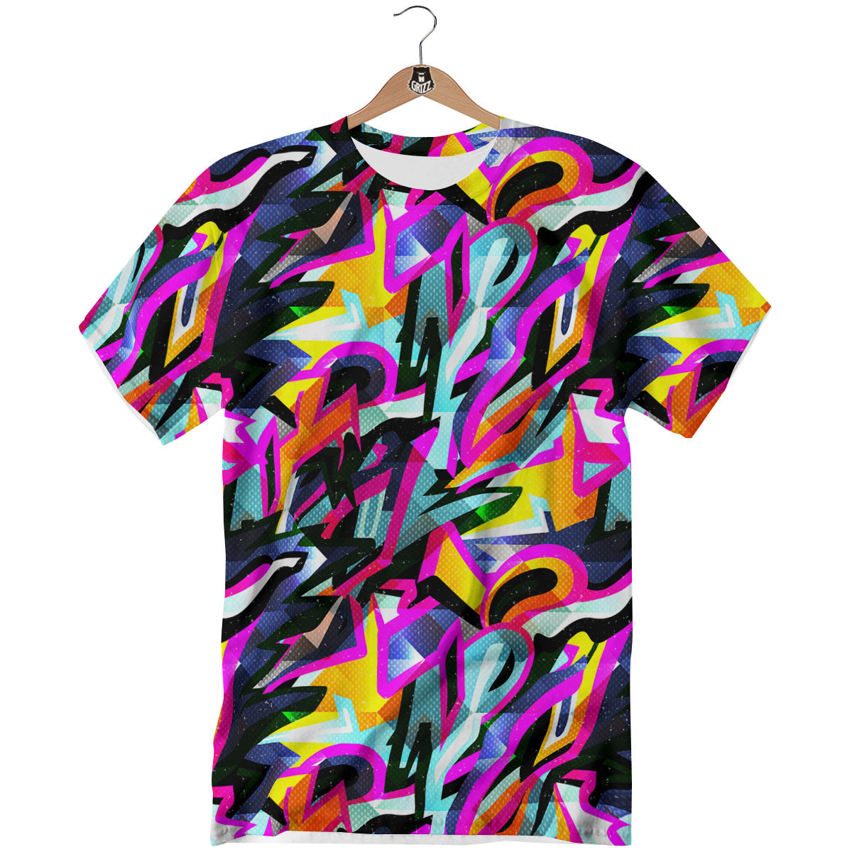 Funky Psychedelic Print Pattern T-Shirt-grizzshop