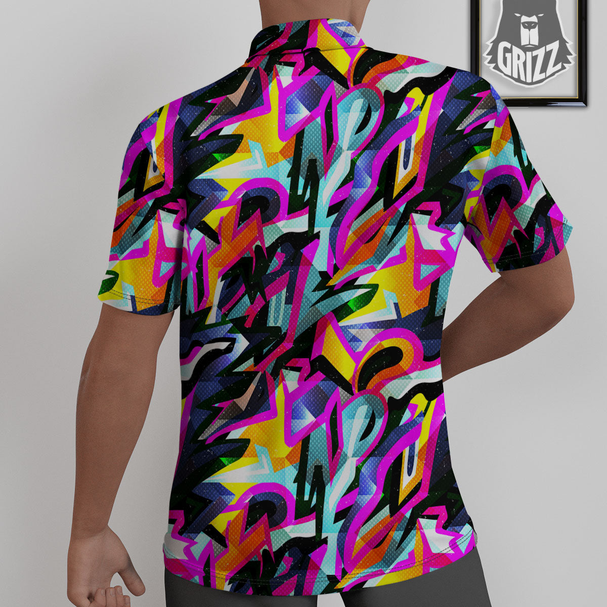 Funky Psychedelic Print Pattern Untucked Shirts-grizzshop