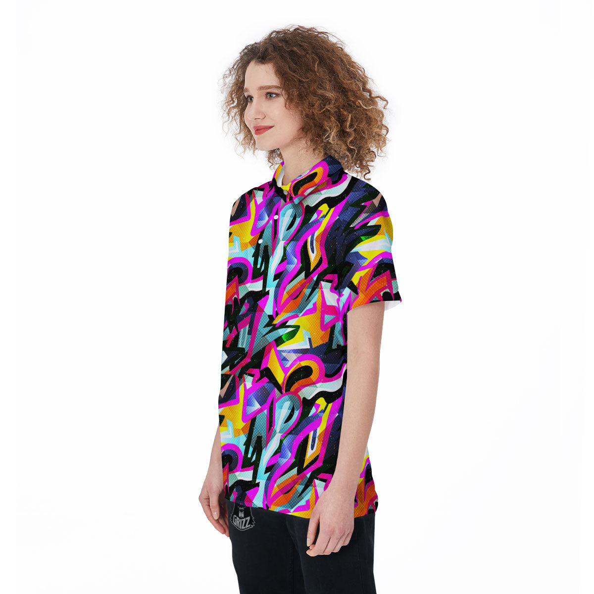 Funky Psychedelic Print Pattern Women's Golf Shirts-grizzshop