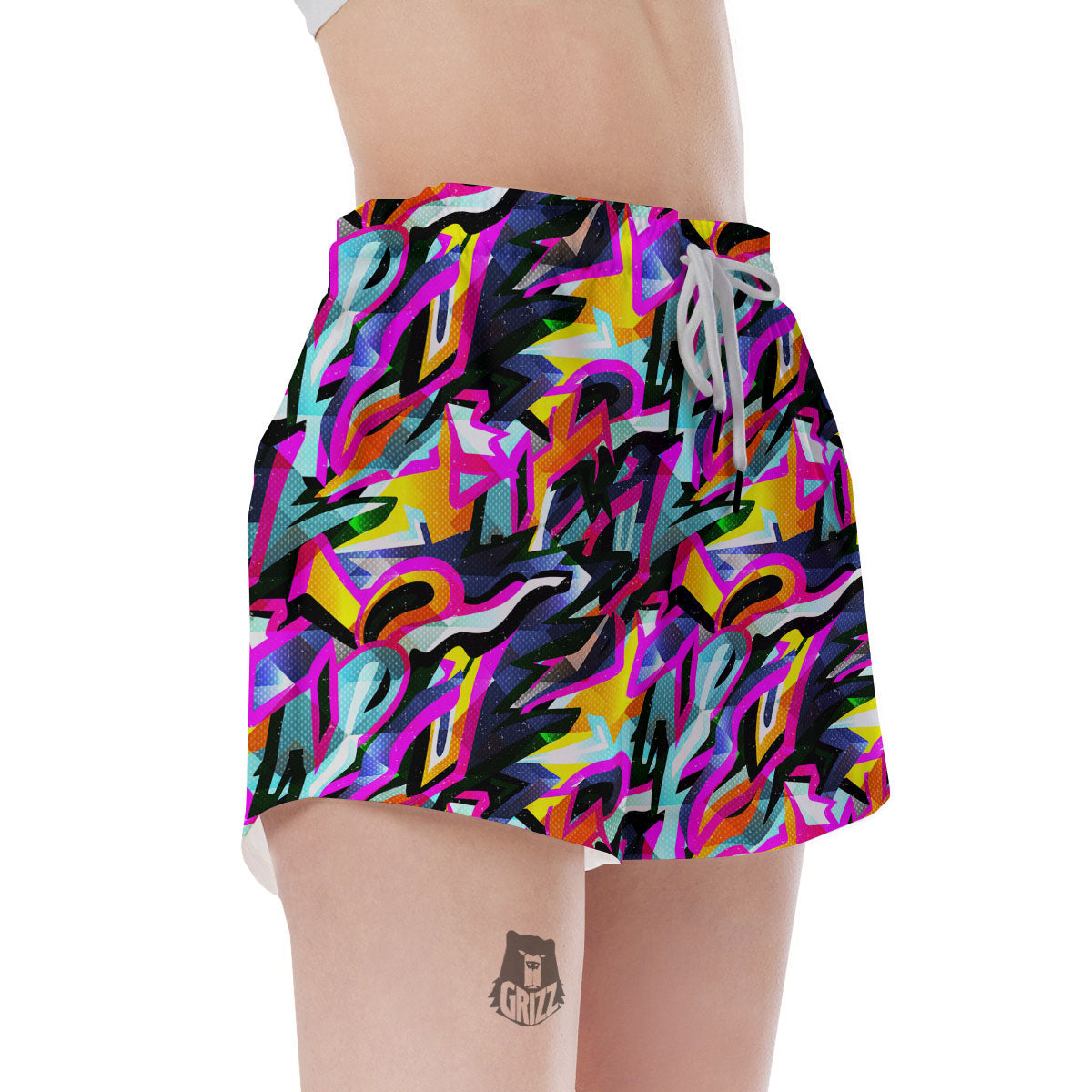 Funky Psychedelic Print Pattern Women's Shorts-grizzshop