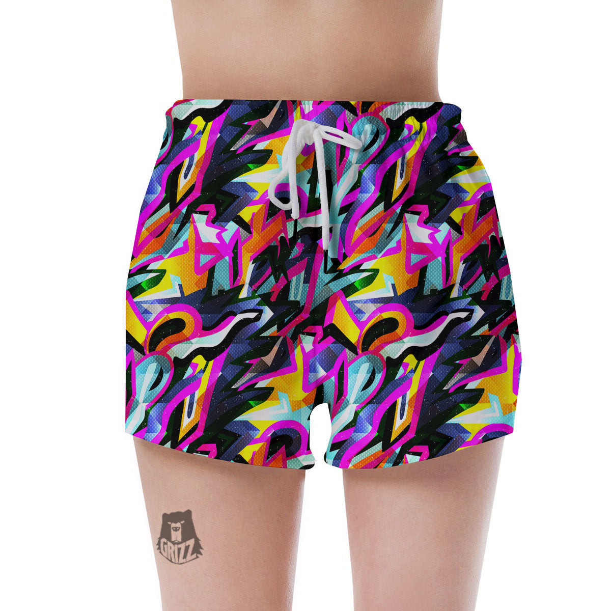 Funky Psychedelic Print Pattern Women's Shorts-grizzshop