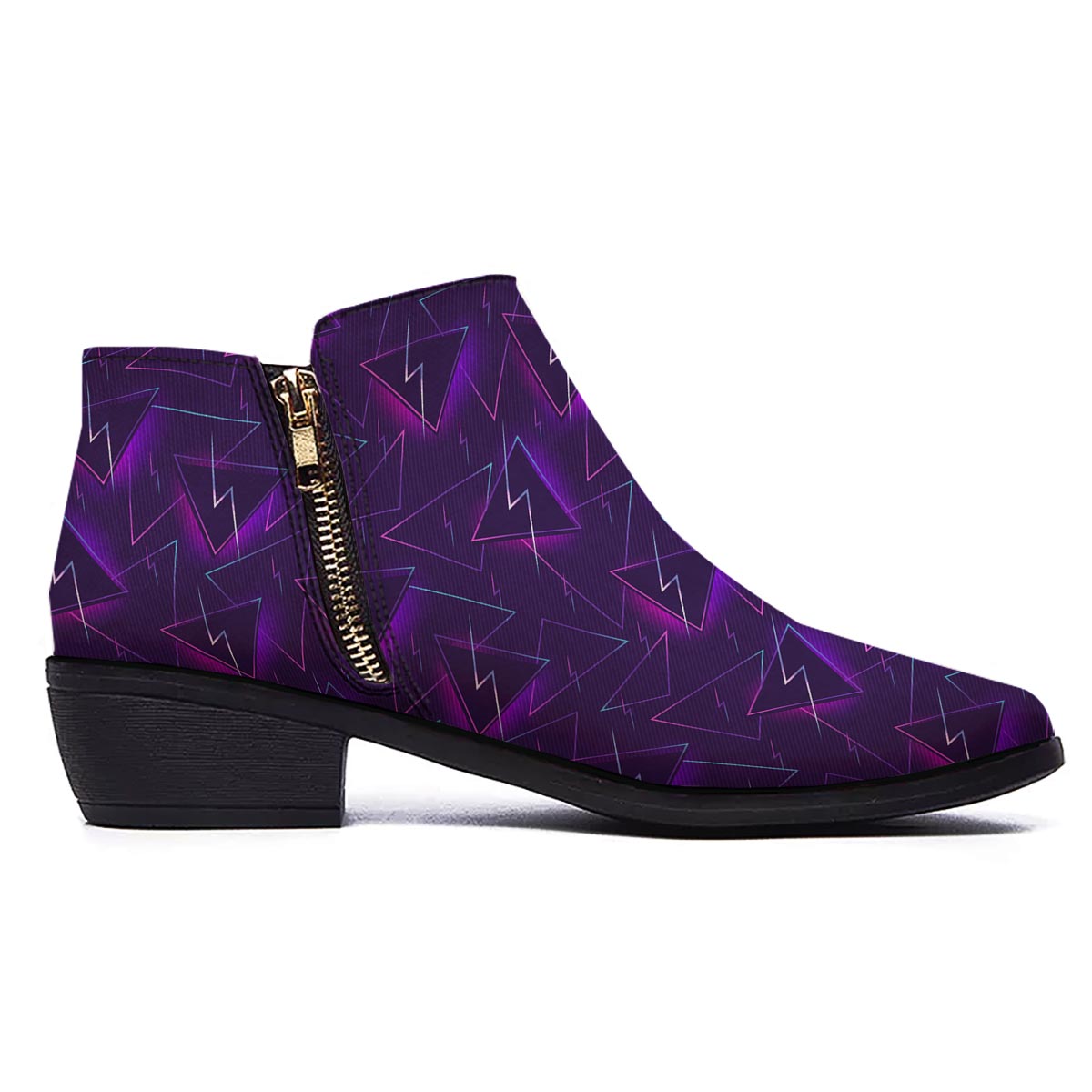 Funky Retro Print Pattern Ankle Boots-grizzshop