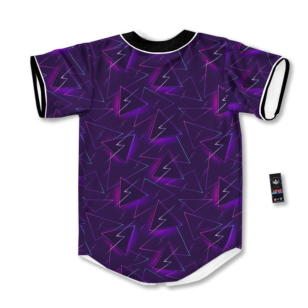 Funky Retro Print Pattern Baseball Jersey-grizzshop
