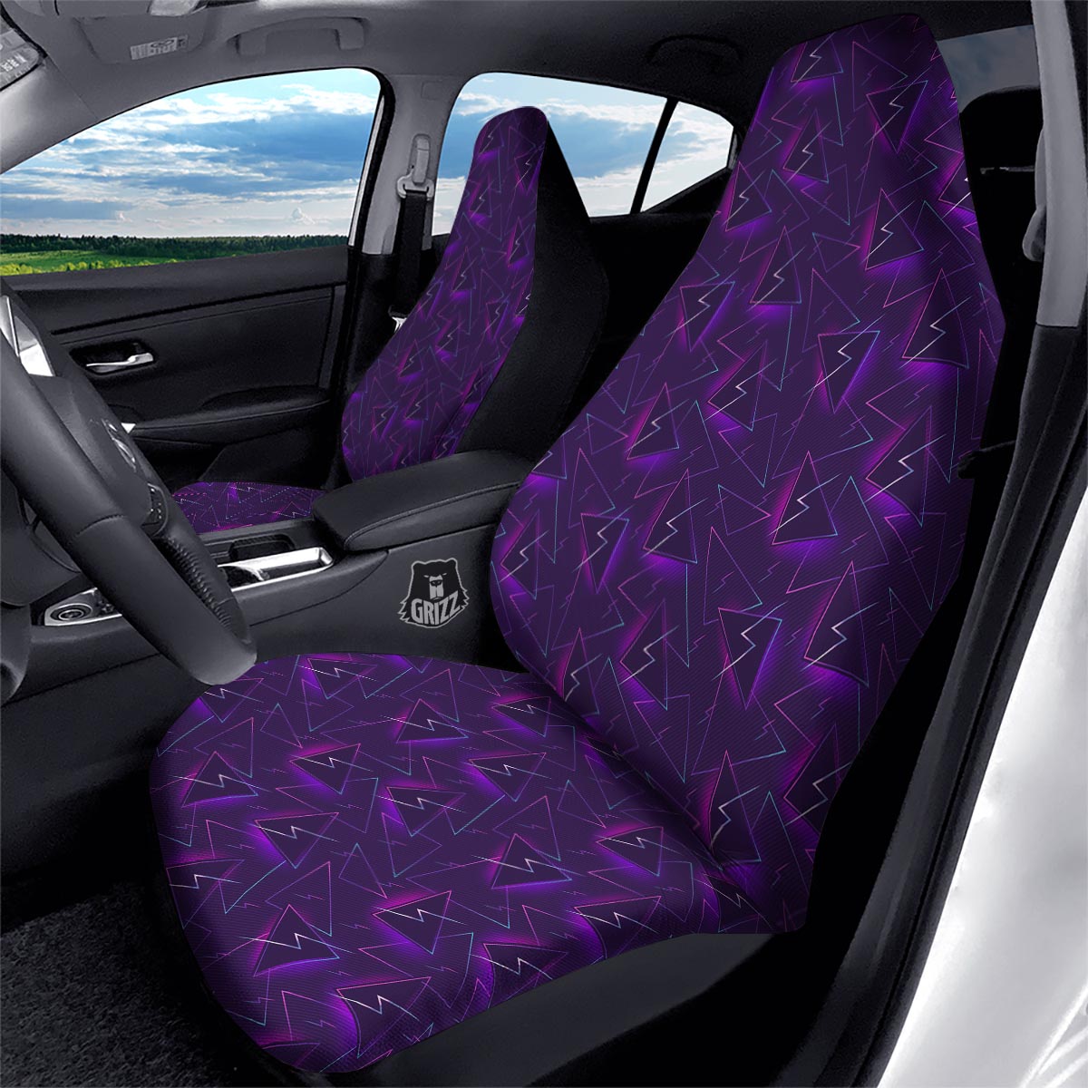 Funky Retro Print Pattern Car Seat Covers-grizzshop