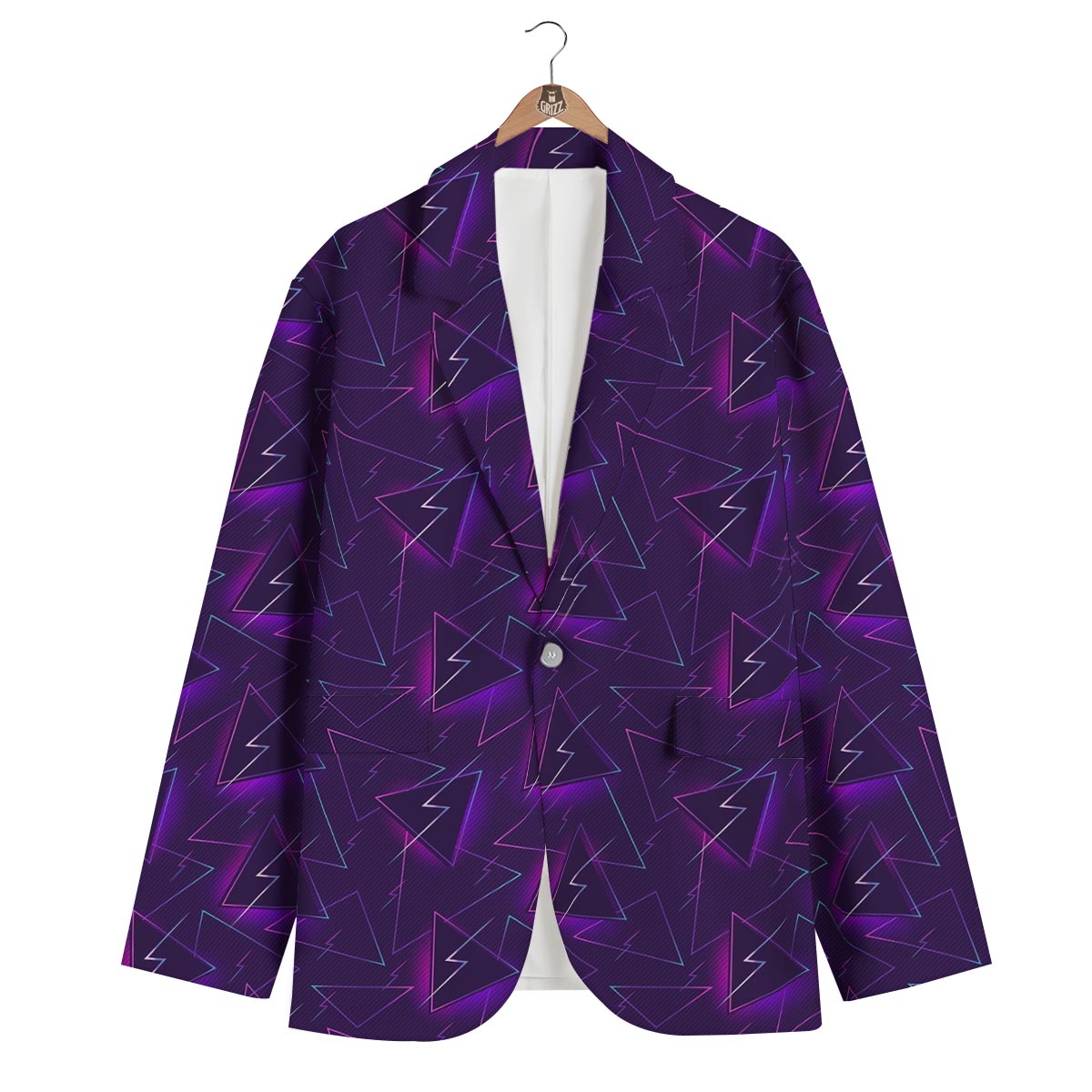 Funky Retro Print Pattern Men's Blazer-grizzshop