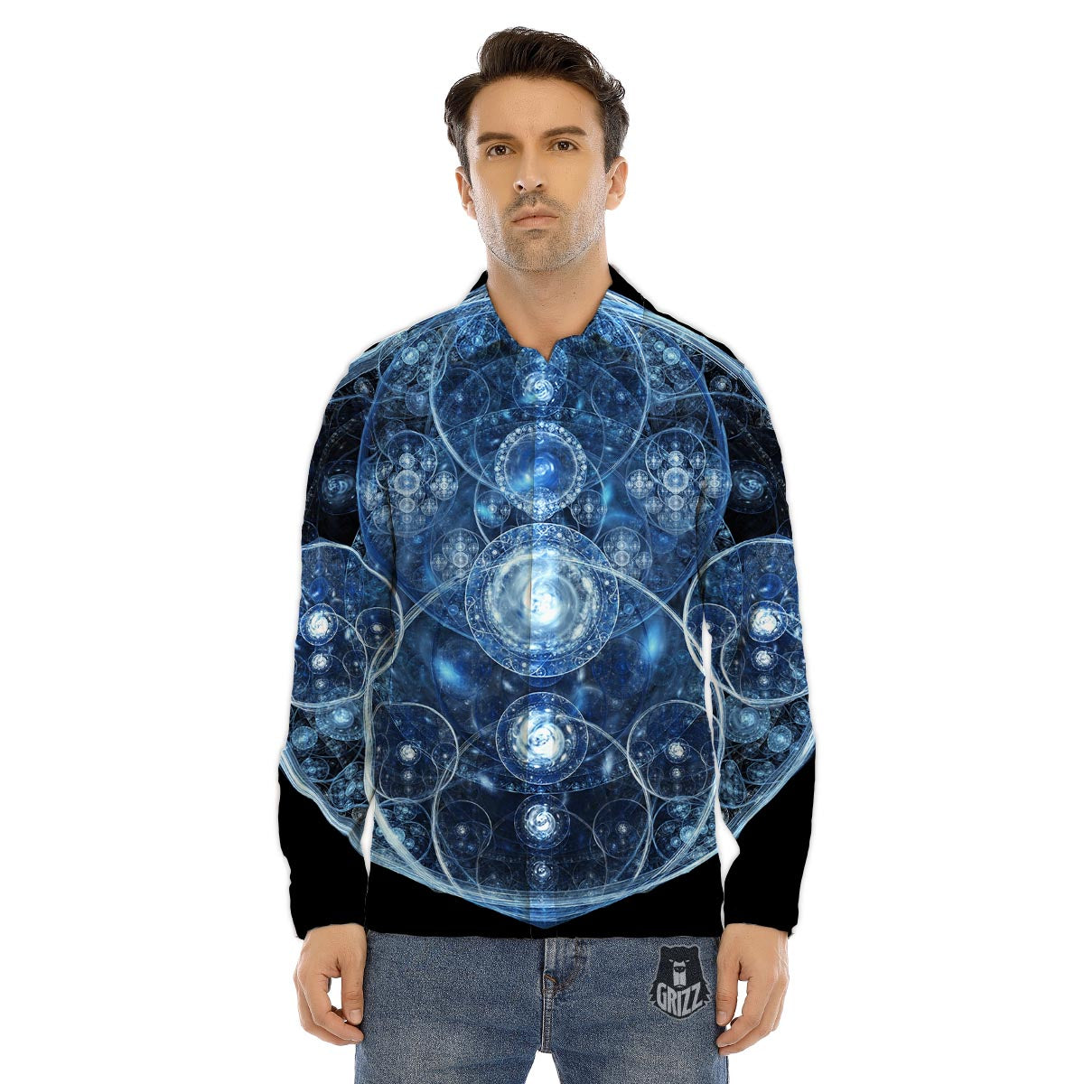 Funky Retro Print Pattern Men's Dress Shirts-grizzshop