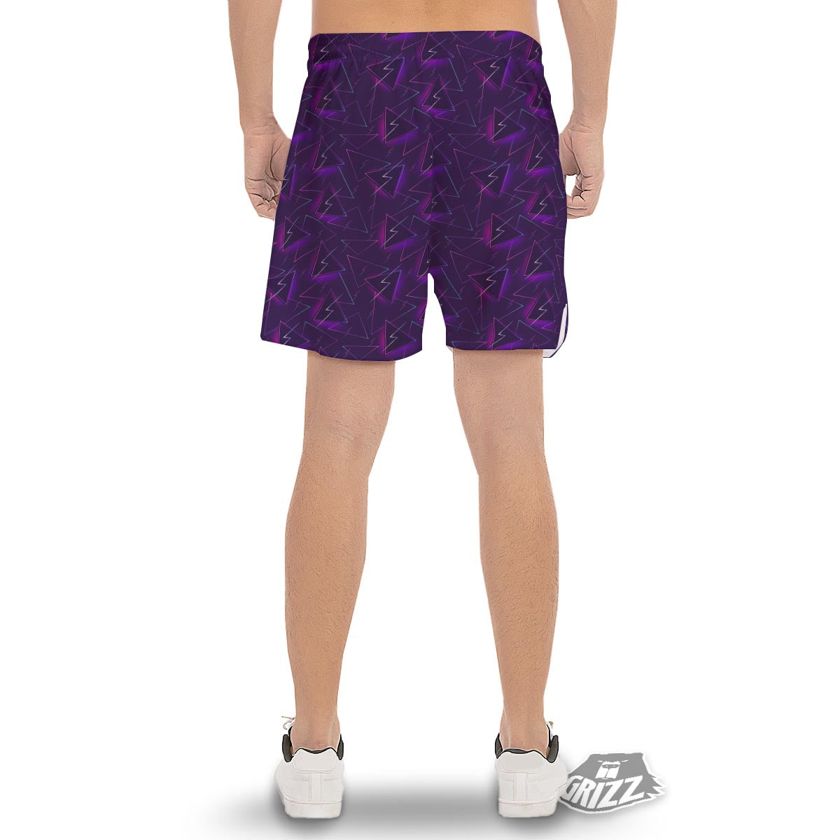 Funky Retro Print Pattern Men's Gym Shorts-grizzshop
