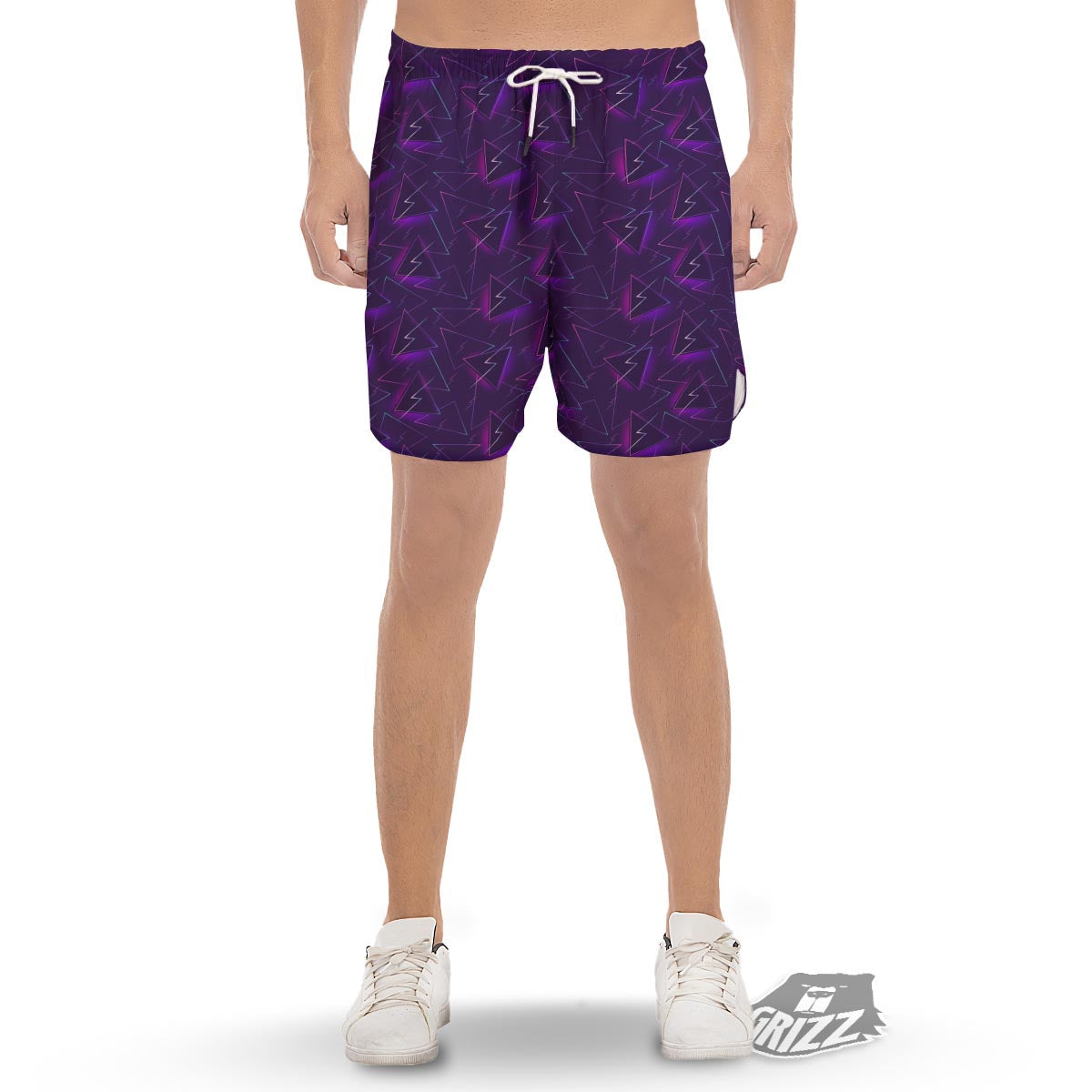 Funky Retro Print Pattern Men's Gym Shorts-grizzshop