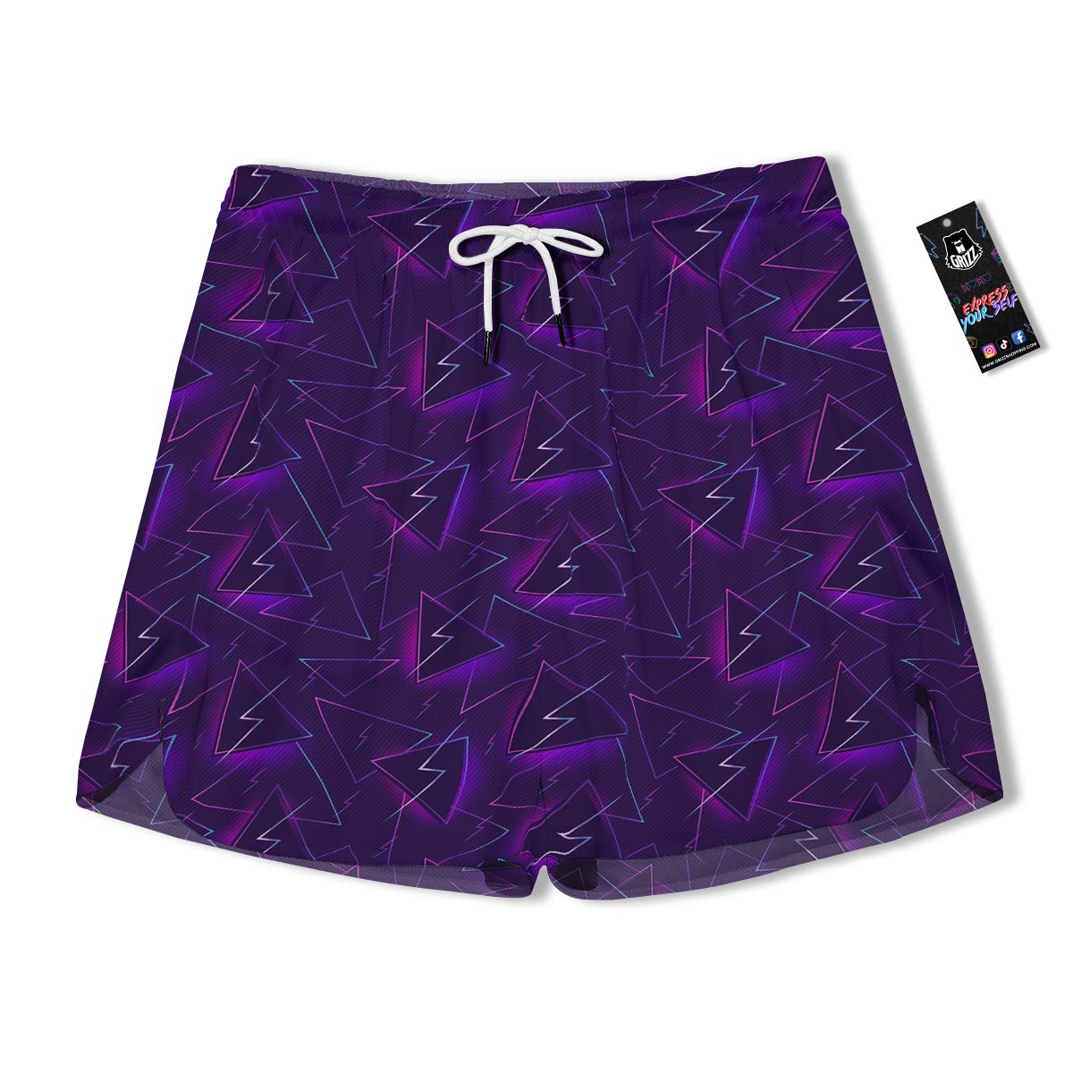 Funky Retro Print Pattern Men's Running Shorts-grizzshop