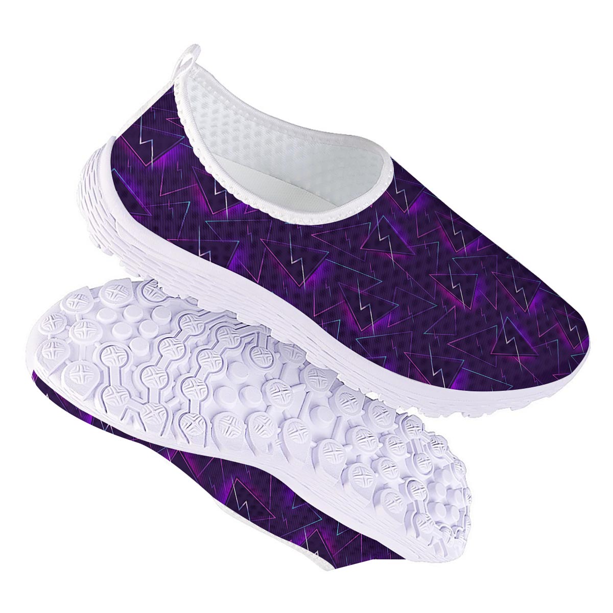 Funky Retro Print Pattern Nurse Shoes-grizzshop