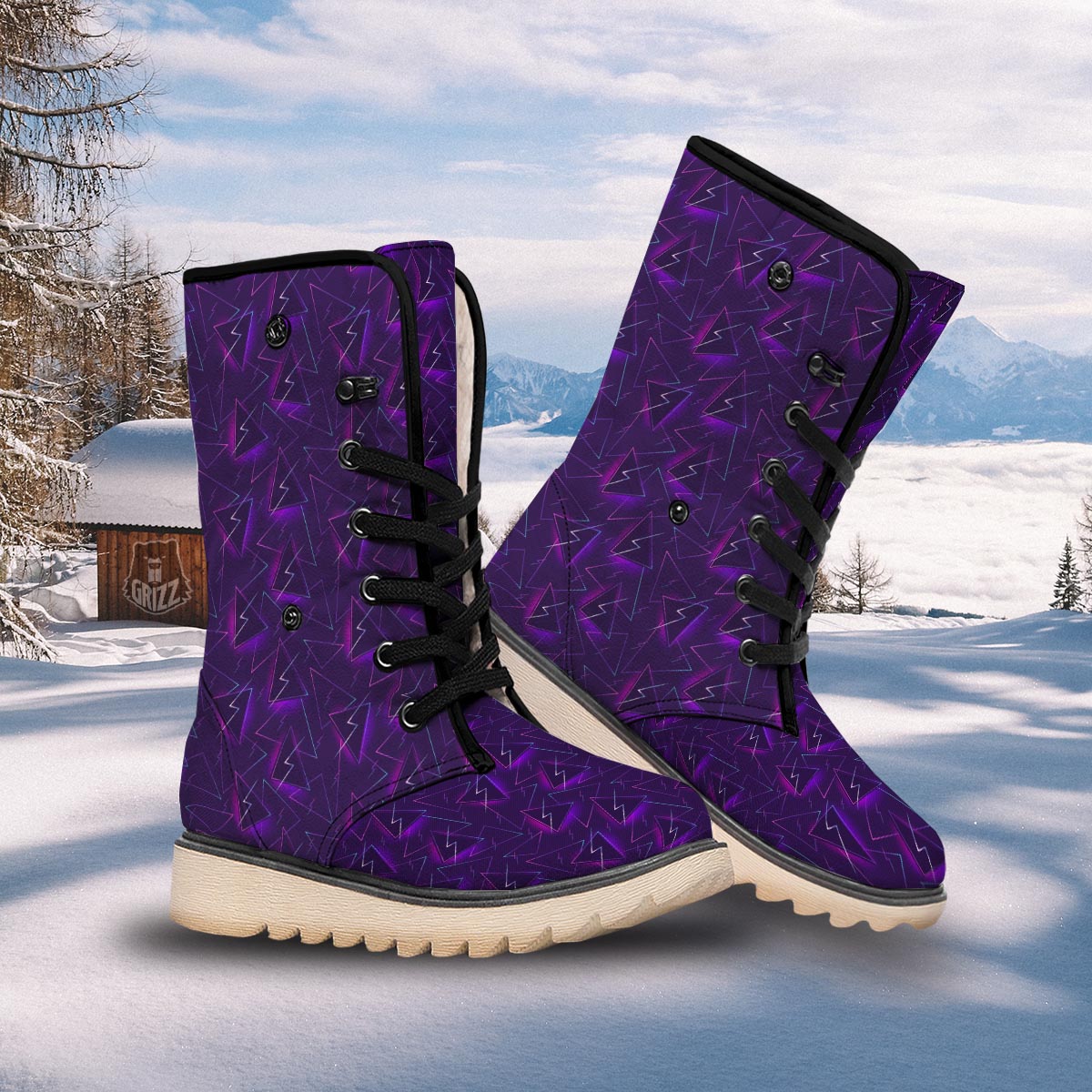Funky Retro Print Pattern Snow Boots-grizzshop