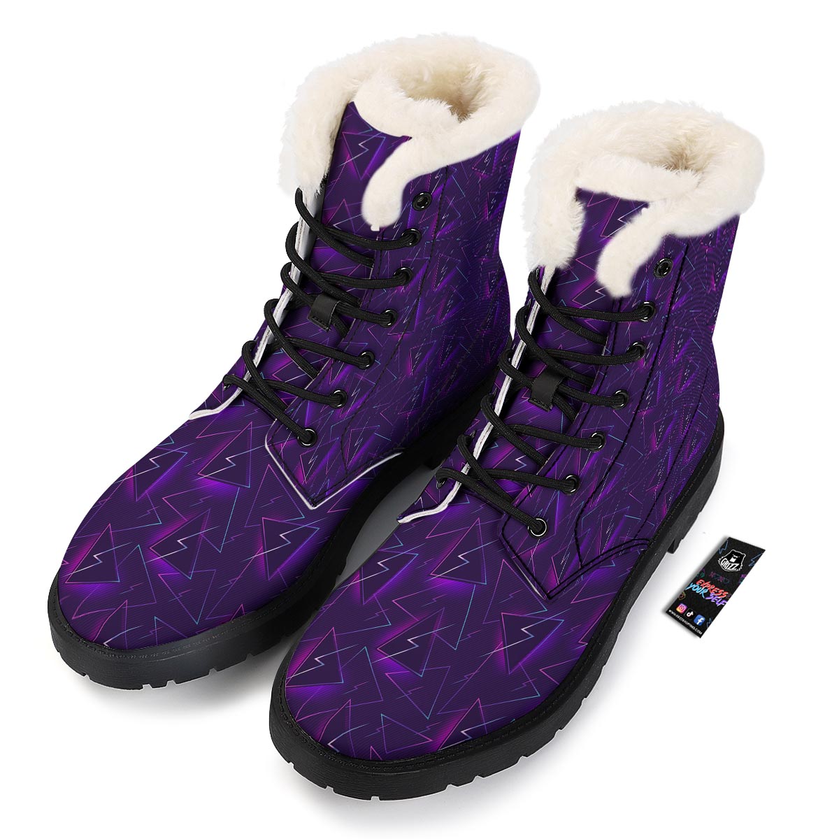 Funky Retro Print Pattern Winter Boots-grizzshop