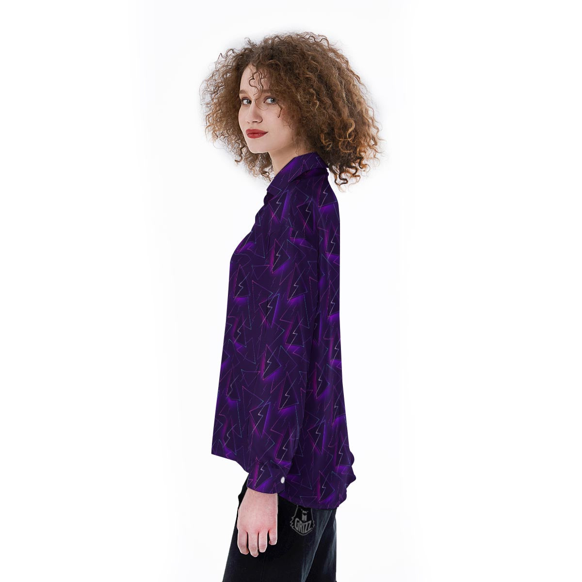 Funky Retro Print Pattern Women's Long Sleeve Shirts-grizzshop